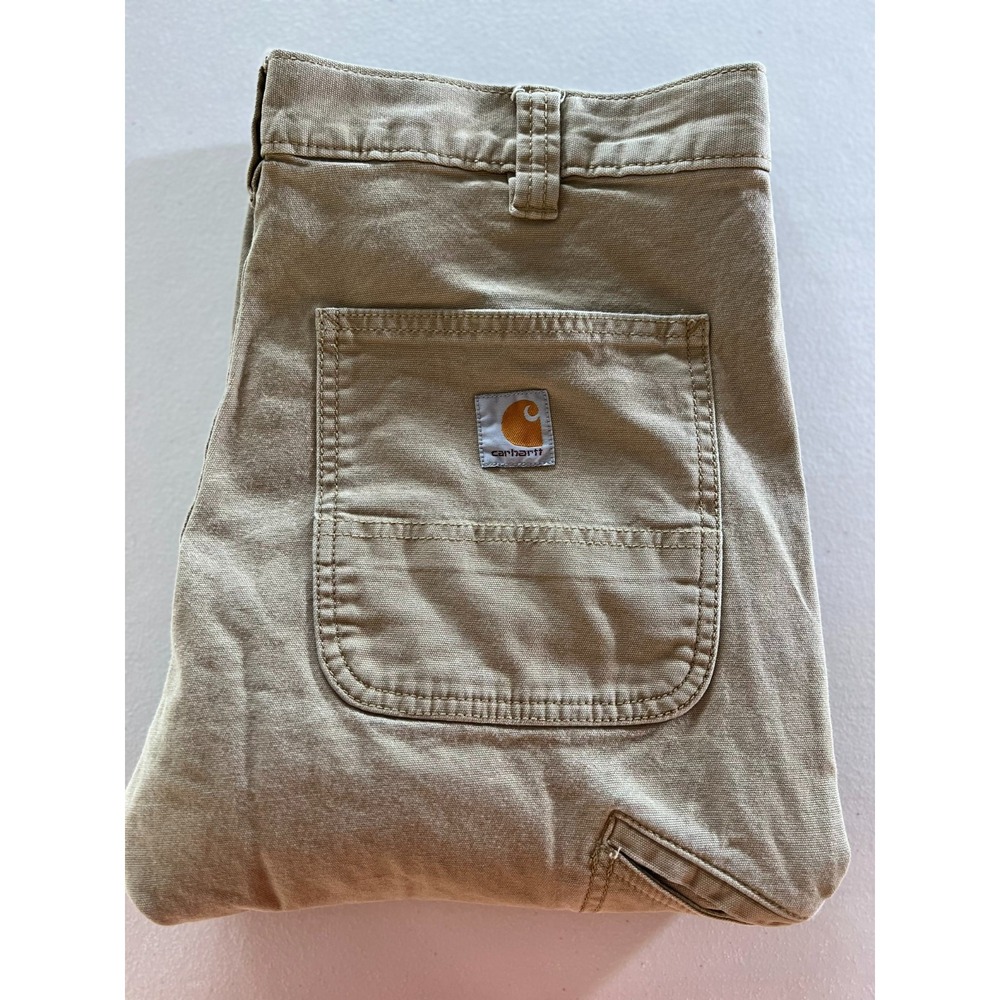 Carhartt Mens 34x30 Fits 34x28 Relaxed Fit Utility Work Pants Tan 102291-253